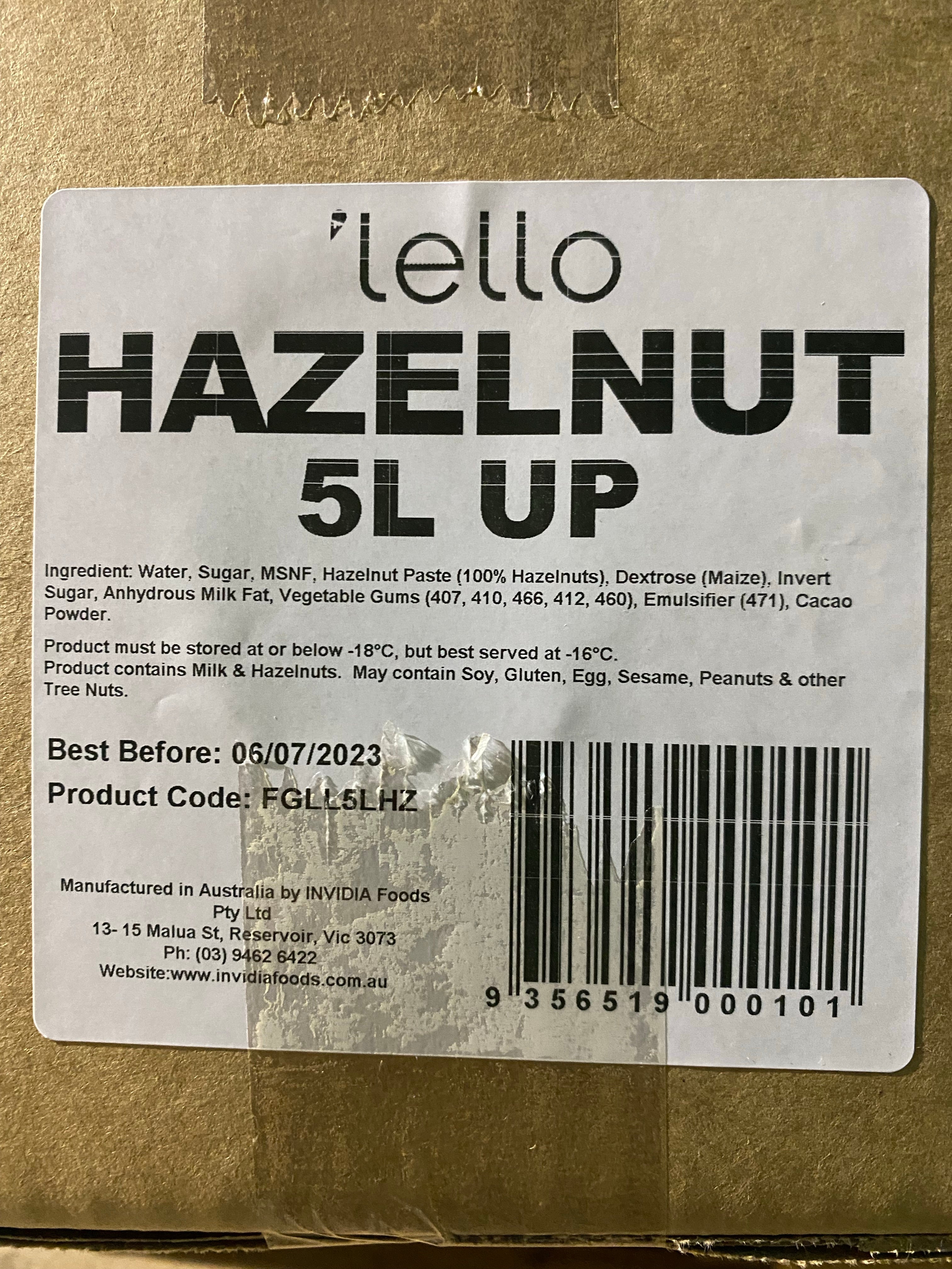 5L Gelato - Hazelnut
