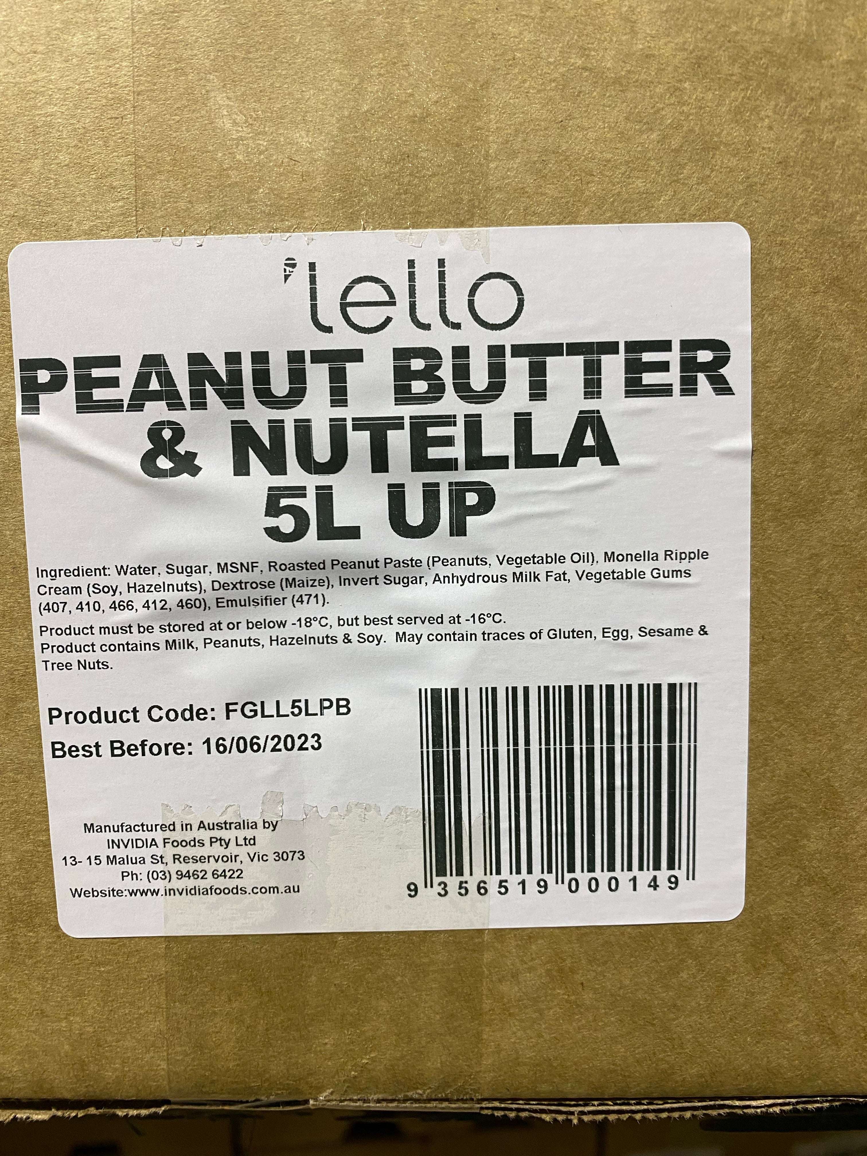 5L Gelato - Peanut Butter Nutella